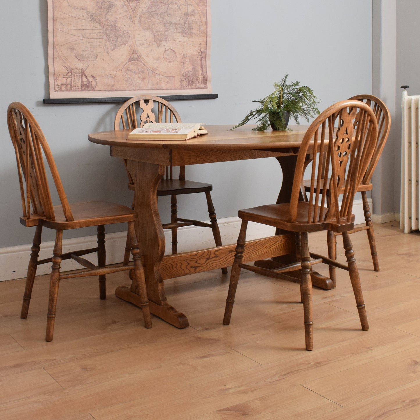 Restored Drop-Leaf Table and Four Chairs