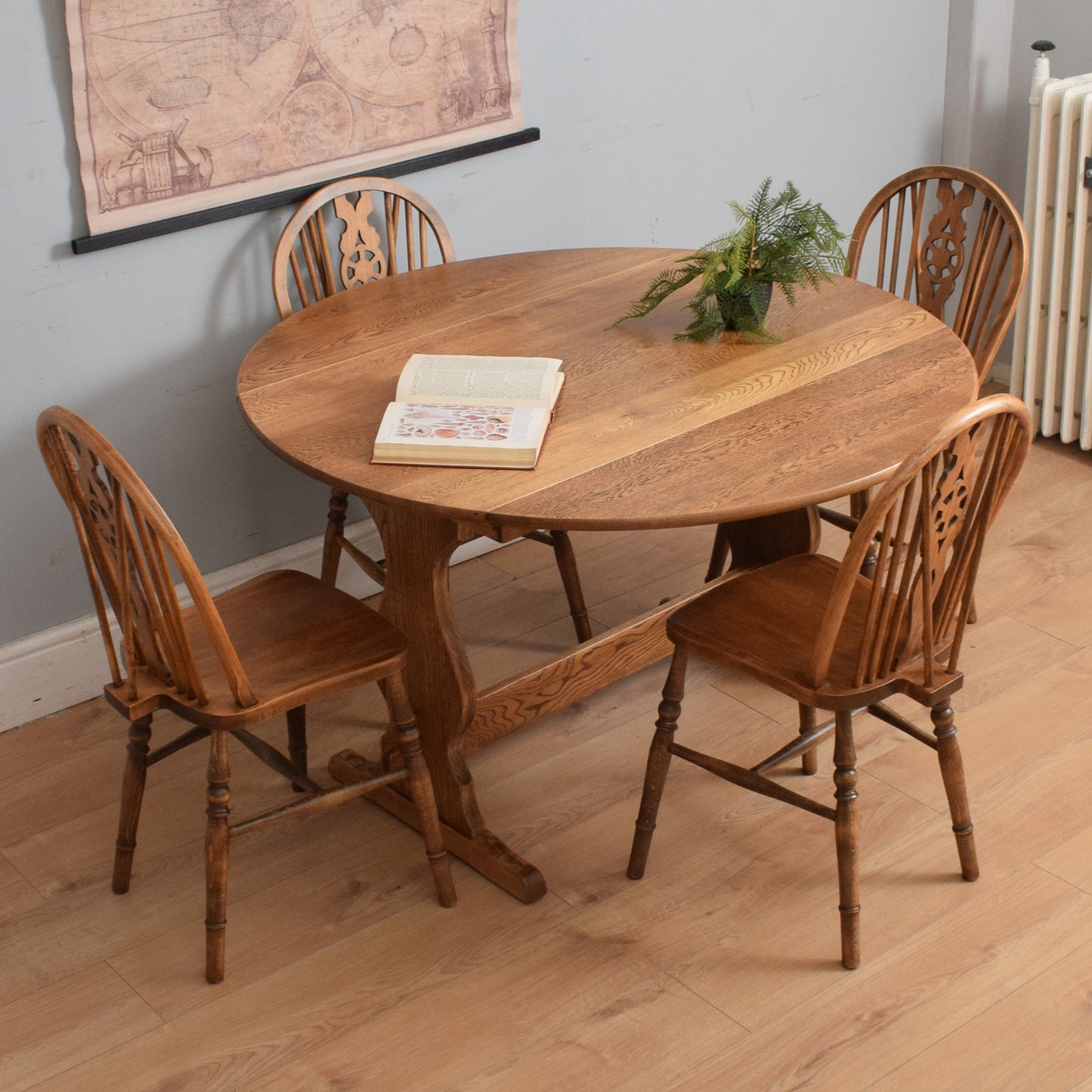 Restored Drop-Leaf Table and Four Chairs