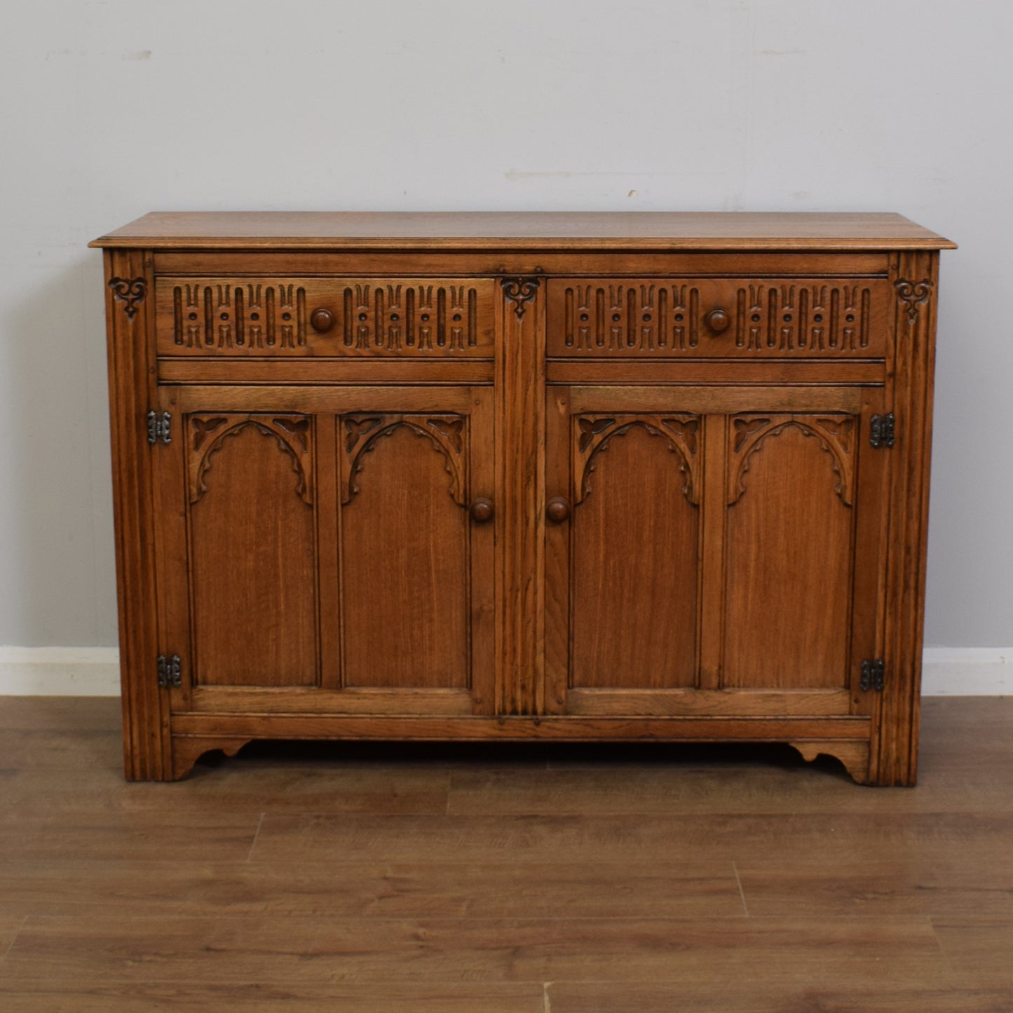 Vintage Carved Oak Sideboard