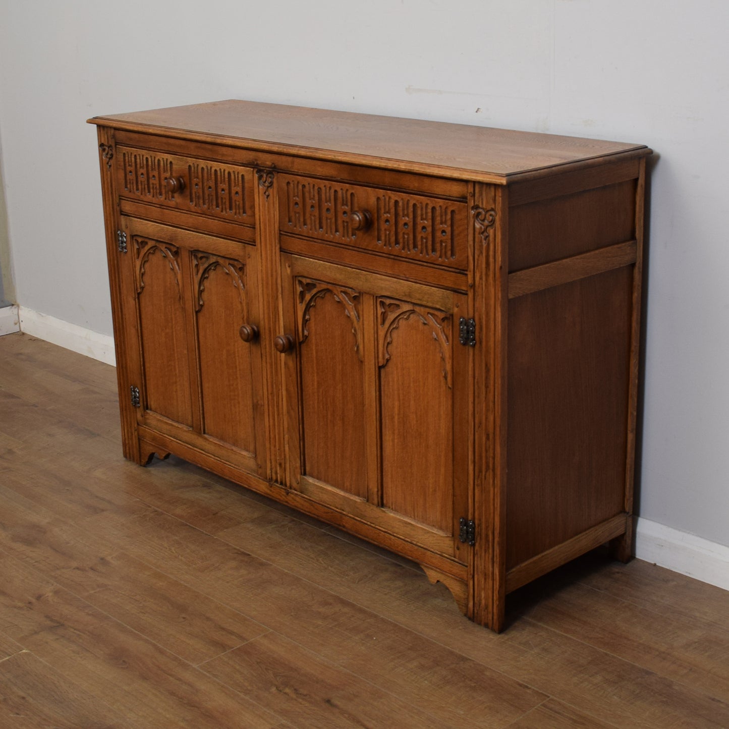 Vintage Carved Oak Sideboard