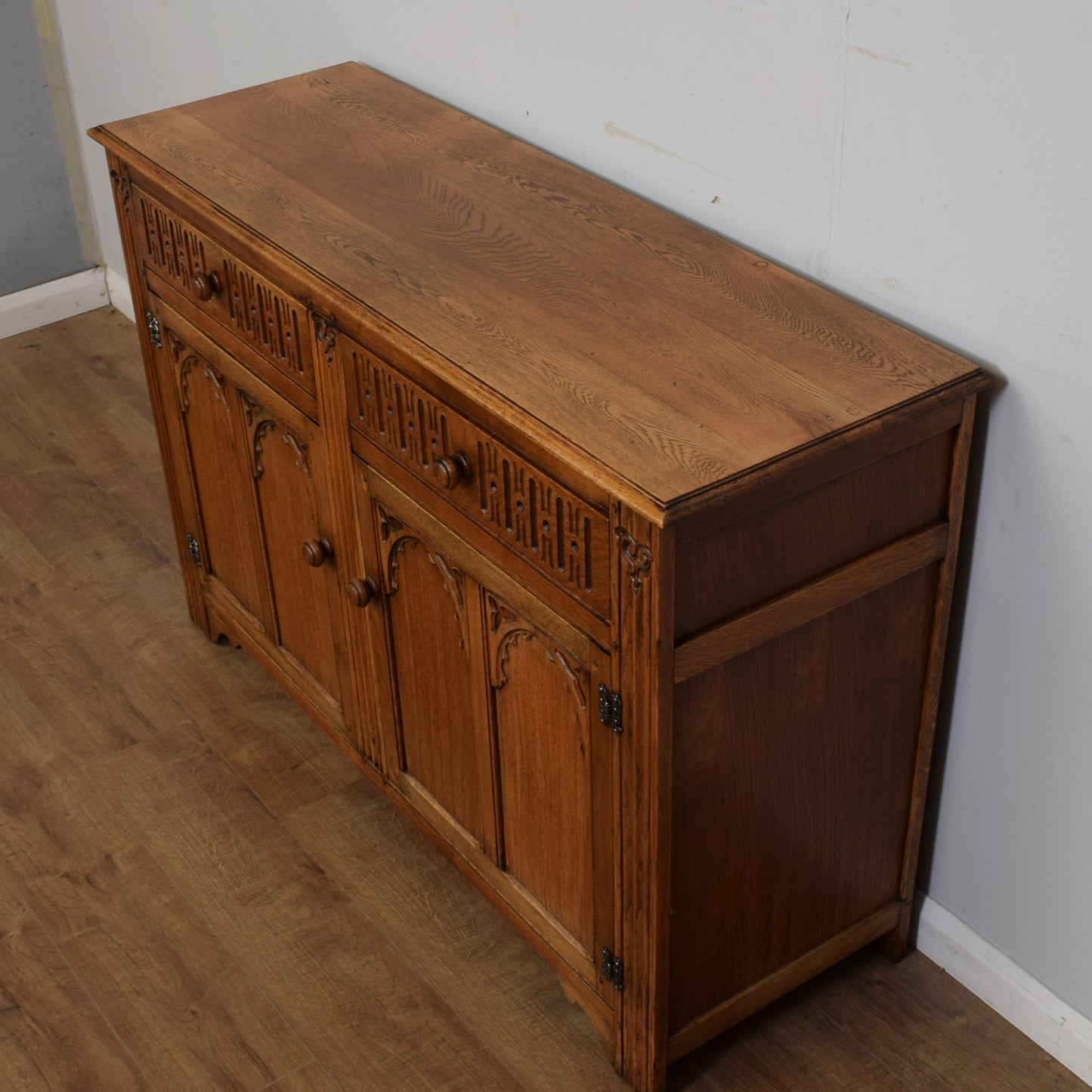 Vintage Carved Oak Sideboard