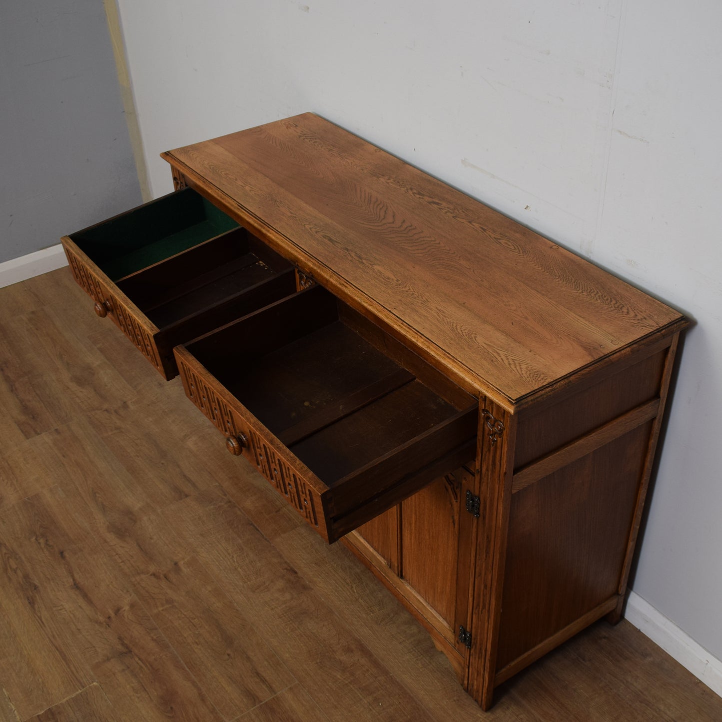 Vintage Carved Oak Sideboard