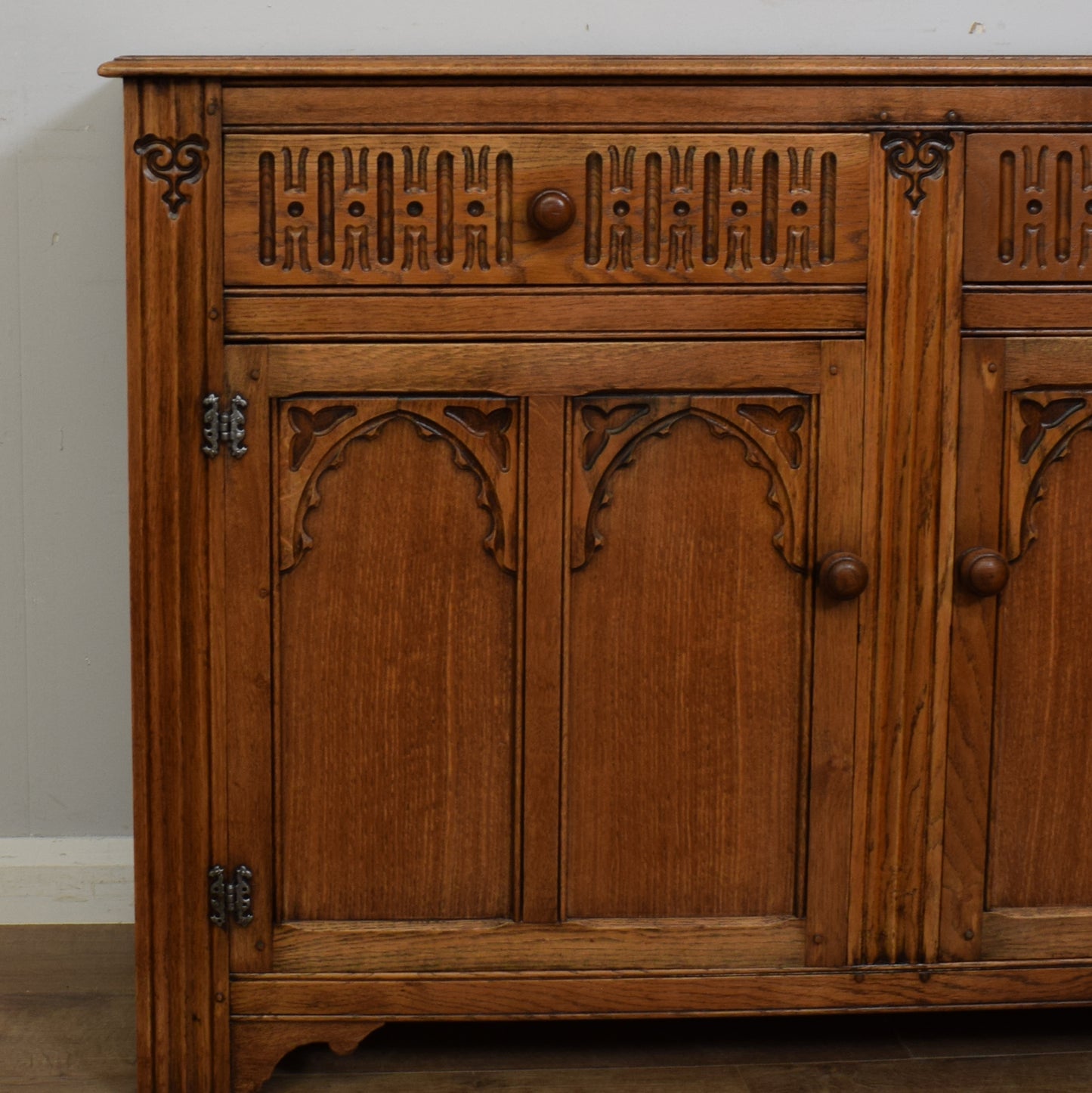 Vintage Carved Oak Sideboard