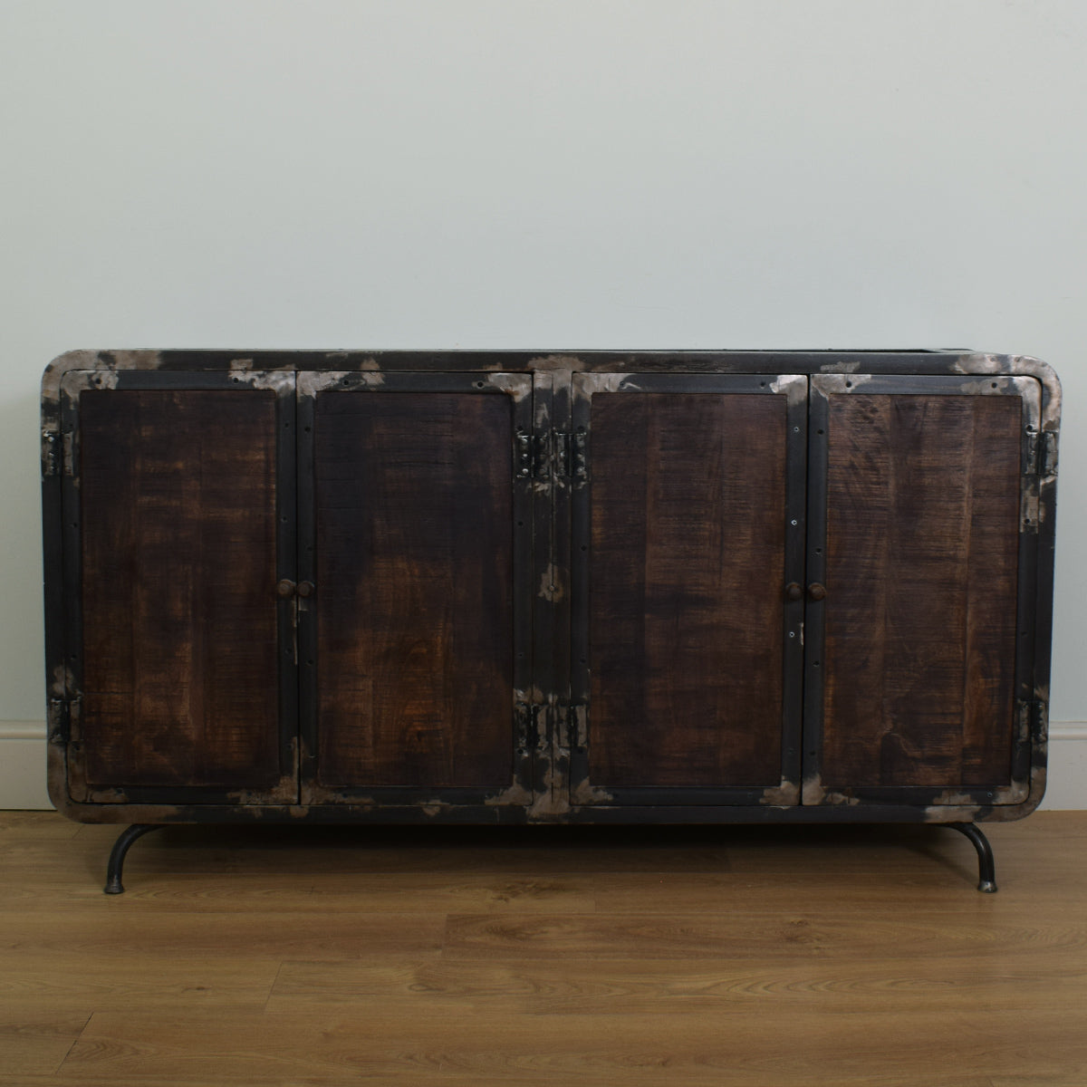 Mango & Steel Large Retro Industrial Sideboard