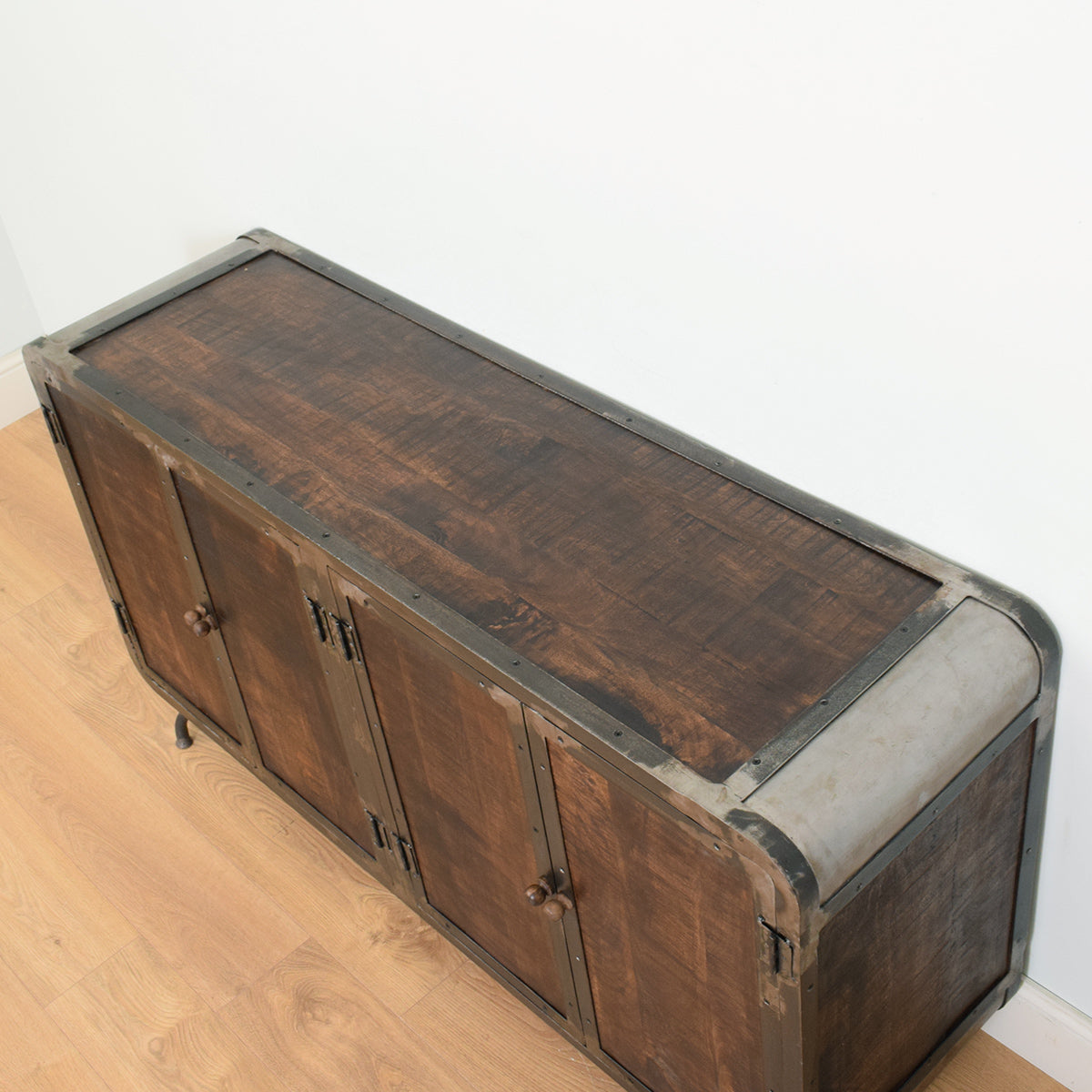 Mango & Steel Large Retro Industrial Sideboard
