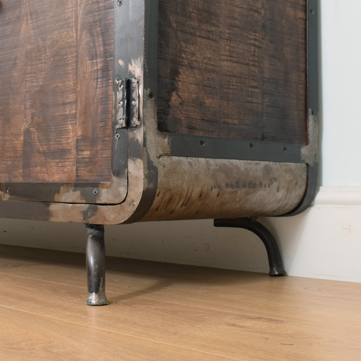 Mango & Steel Large Retro Industrial Sideboard
