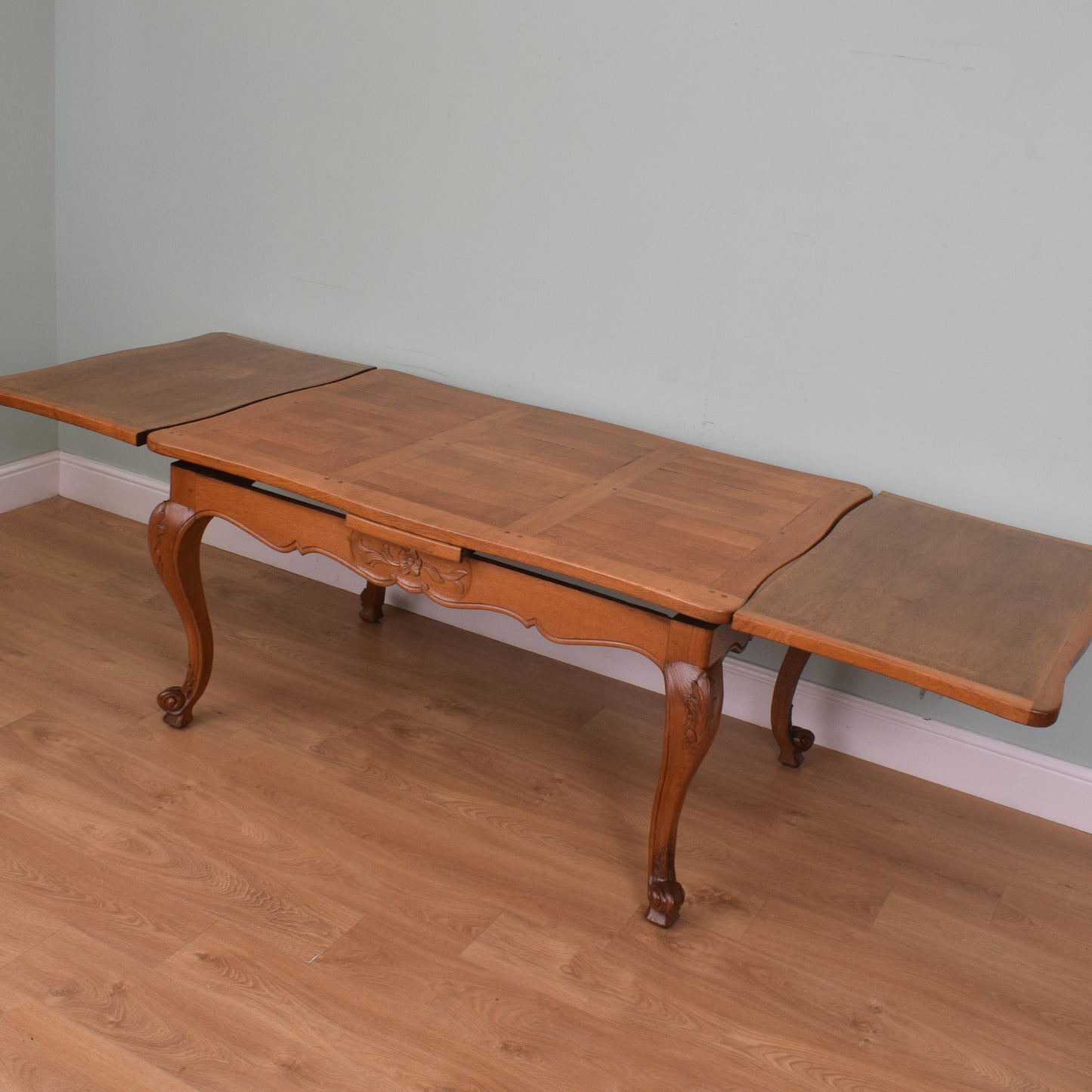 Restored French Oak Table and Six Chairs