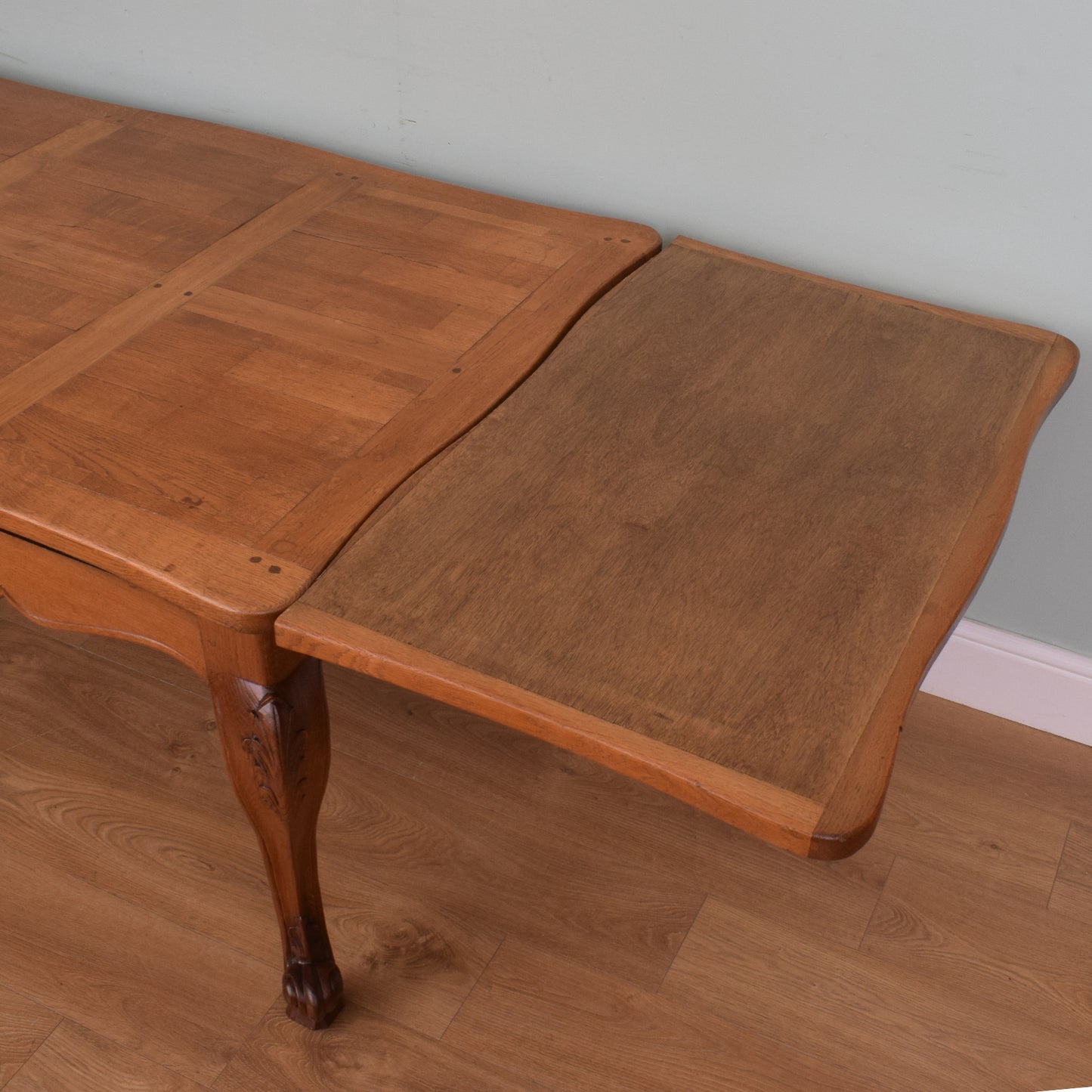 Restored French Oak Table and Six Chairs