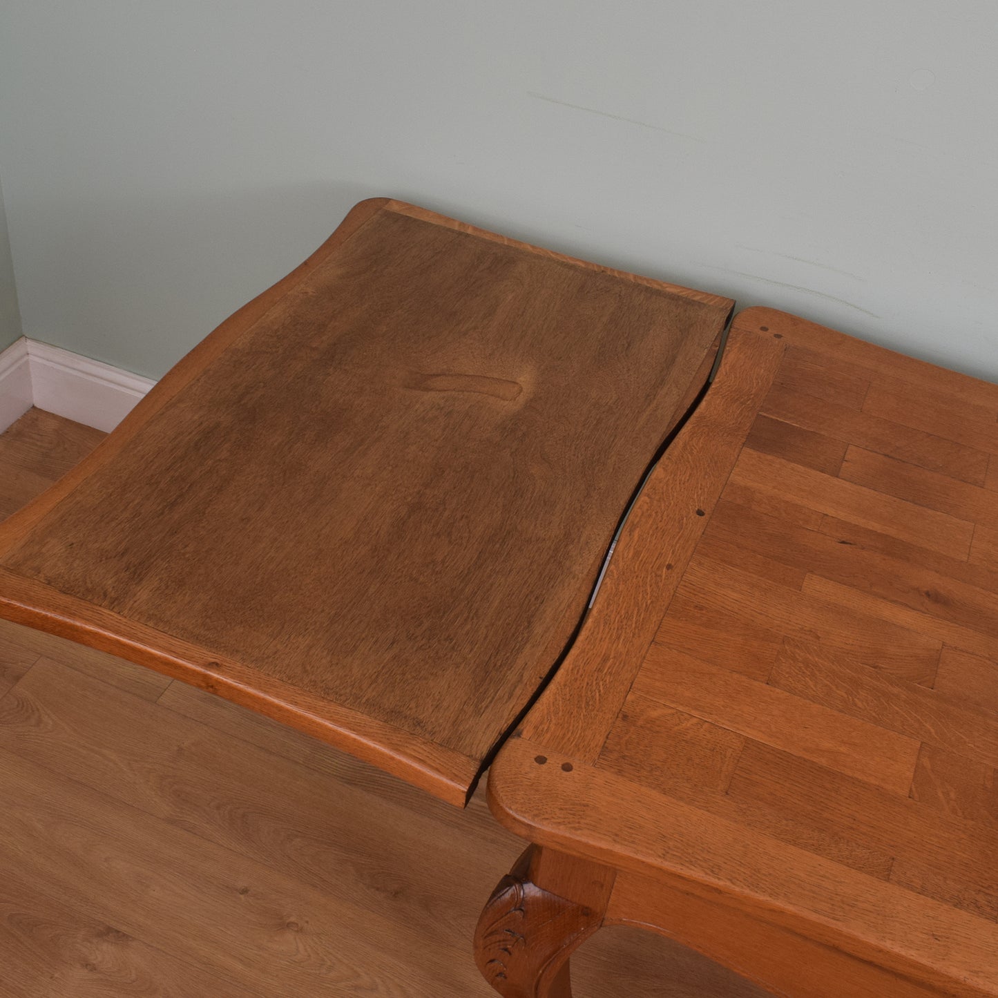 Restored French Oak Table and Six Chairs
