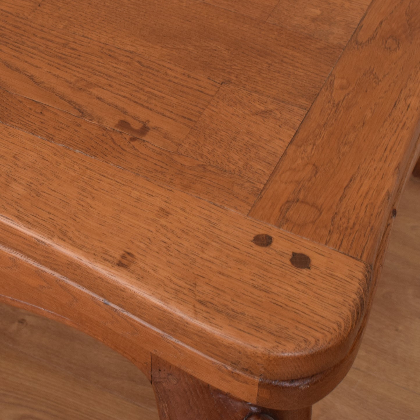 Restored French Oak Table and Six Chairs