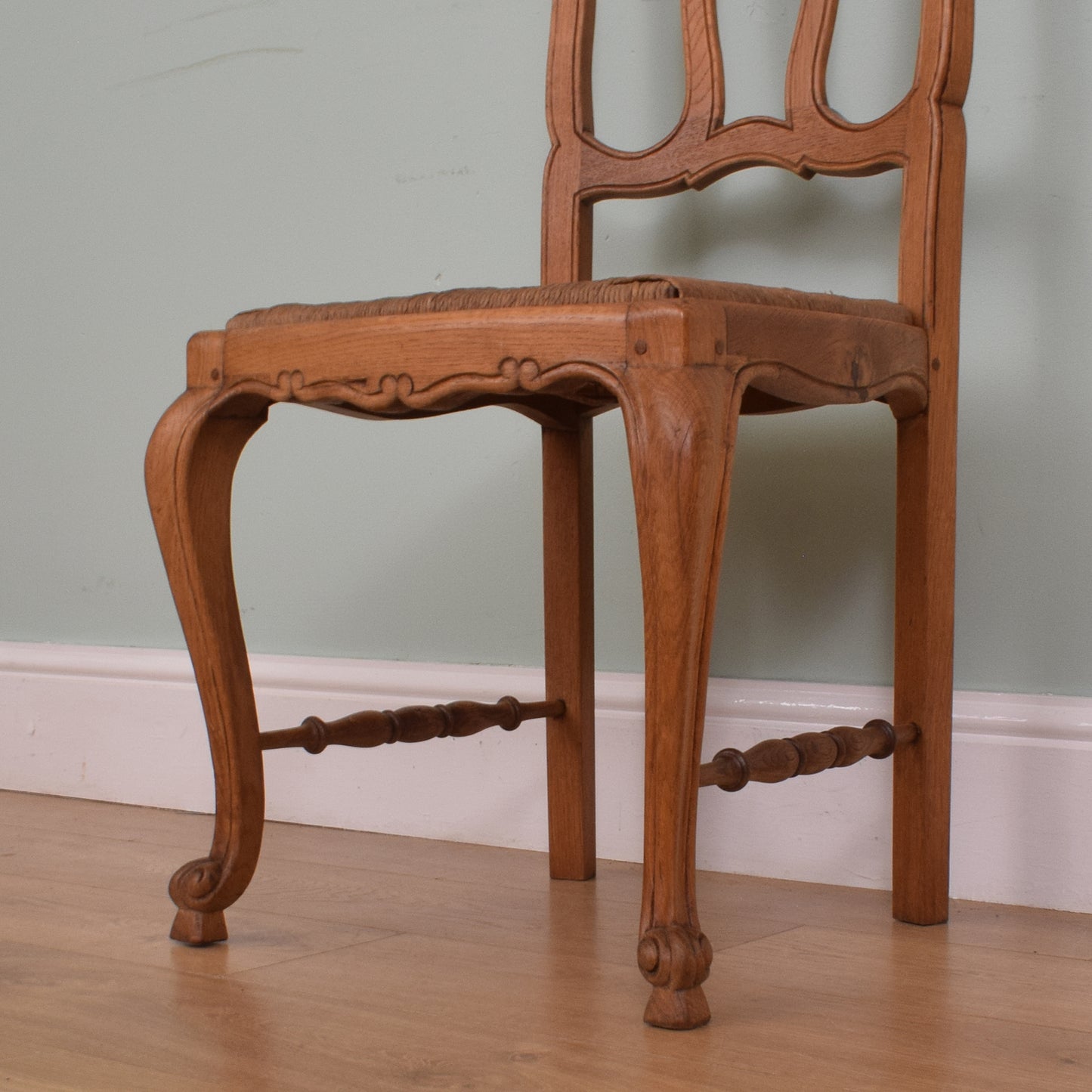 Restored French Oak Table and Six Chairs