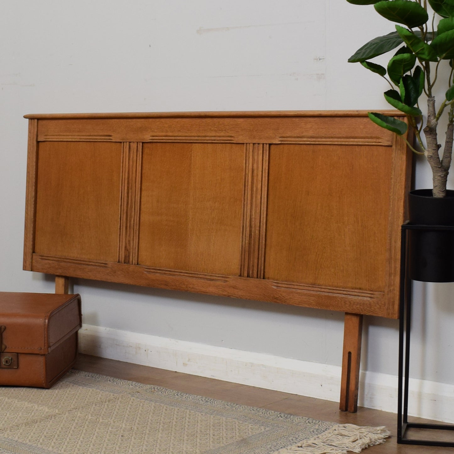 Restored Oak Double Headboard