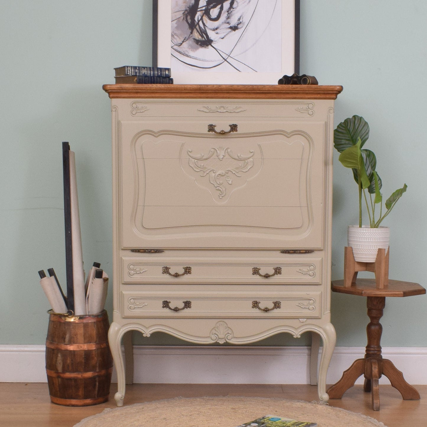 Painted French Oak Drinks Cabinet