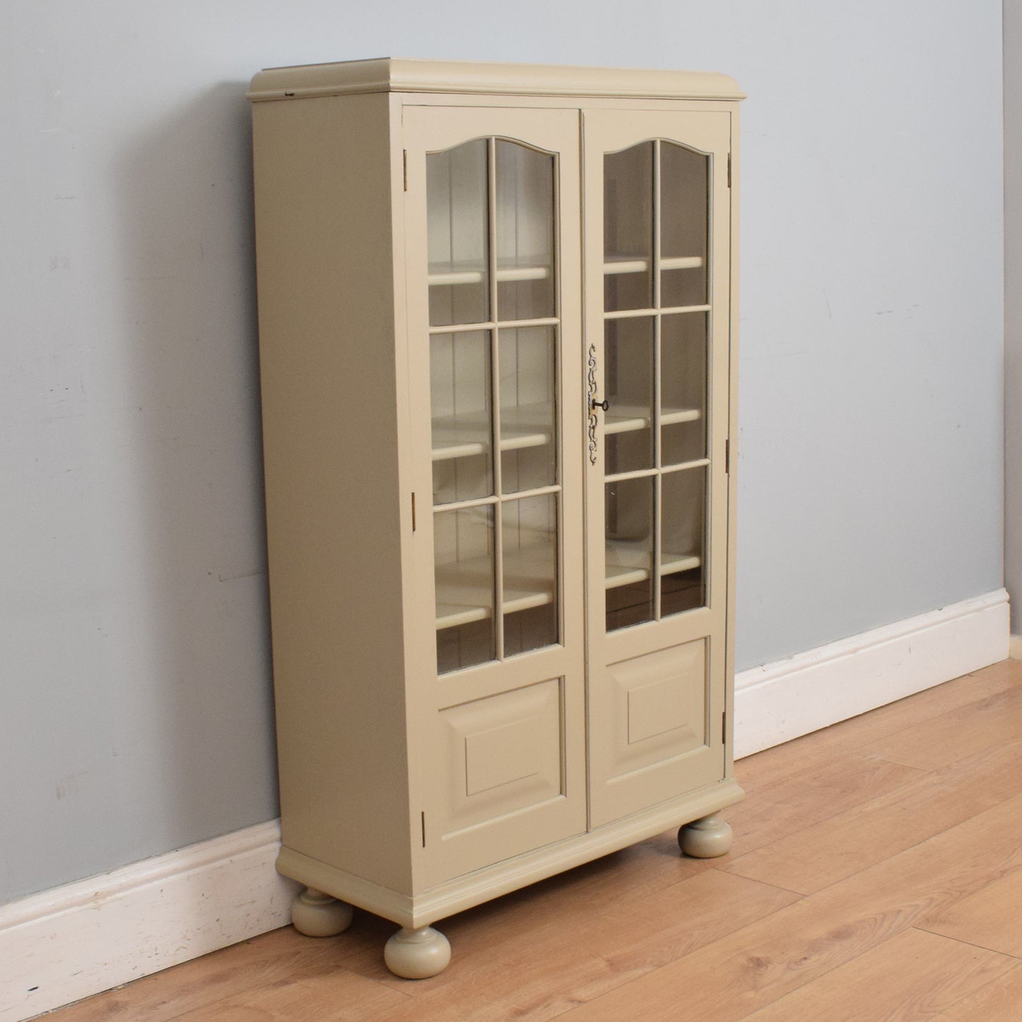 Painted Oak Glazed Bookcase