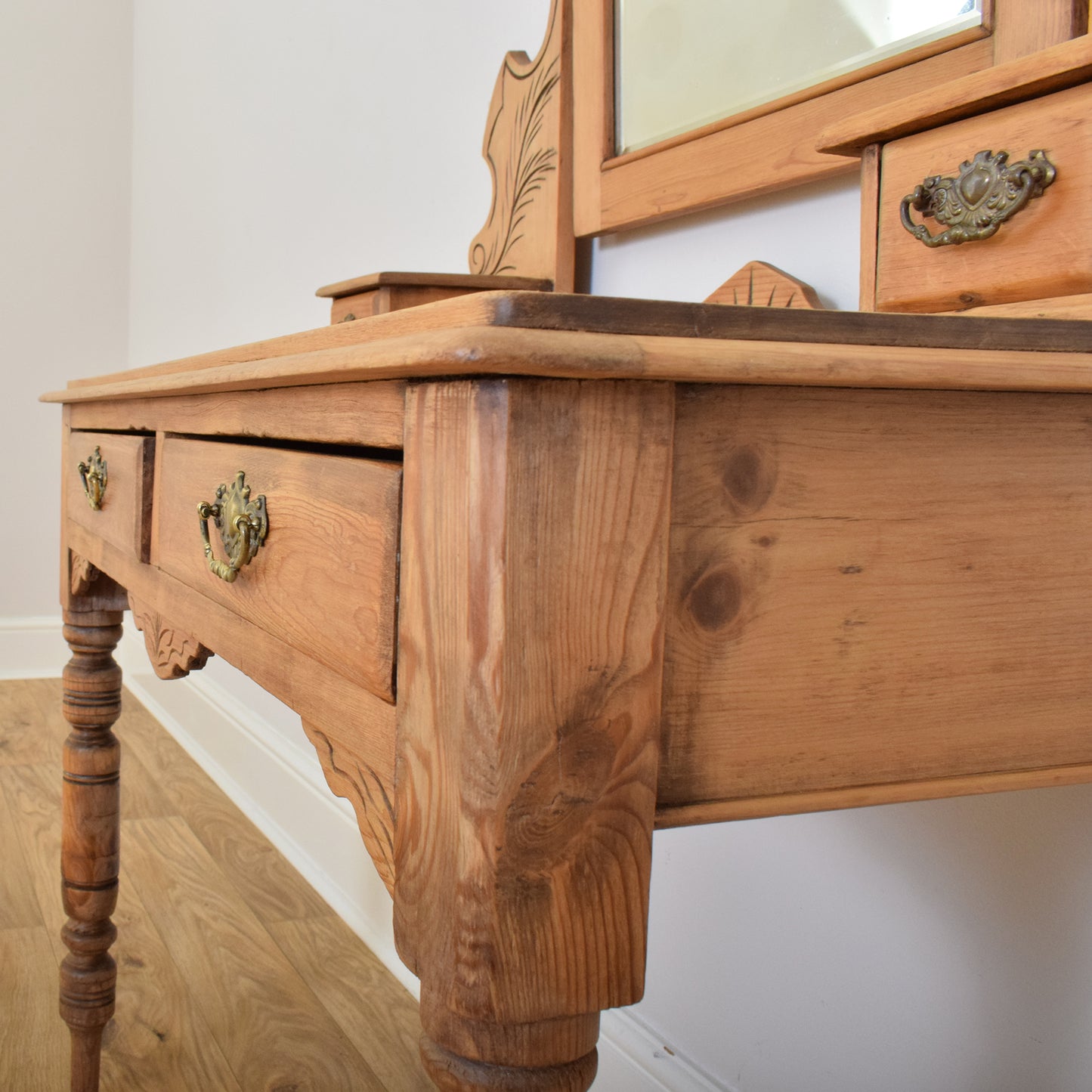 Carved Pine Dressing Table