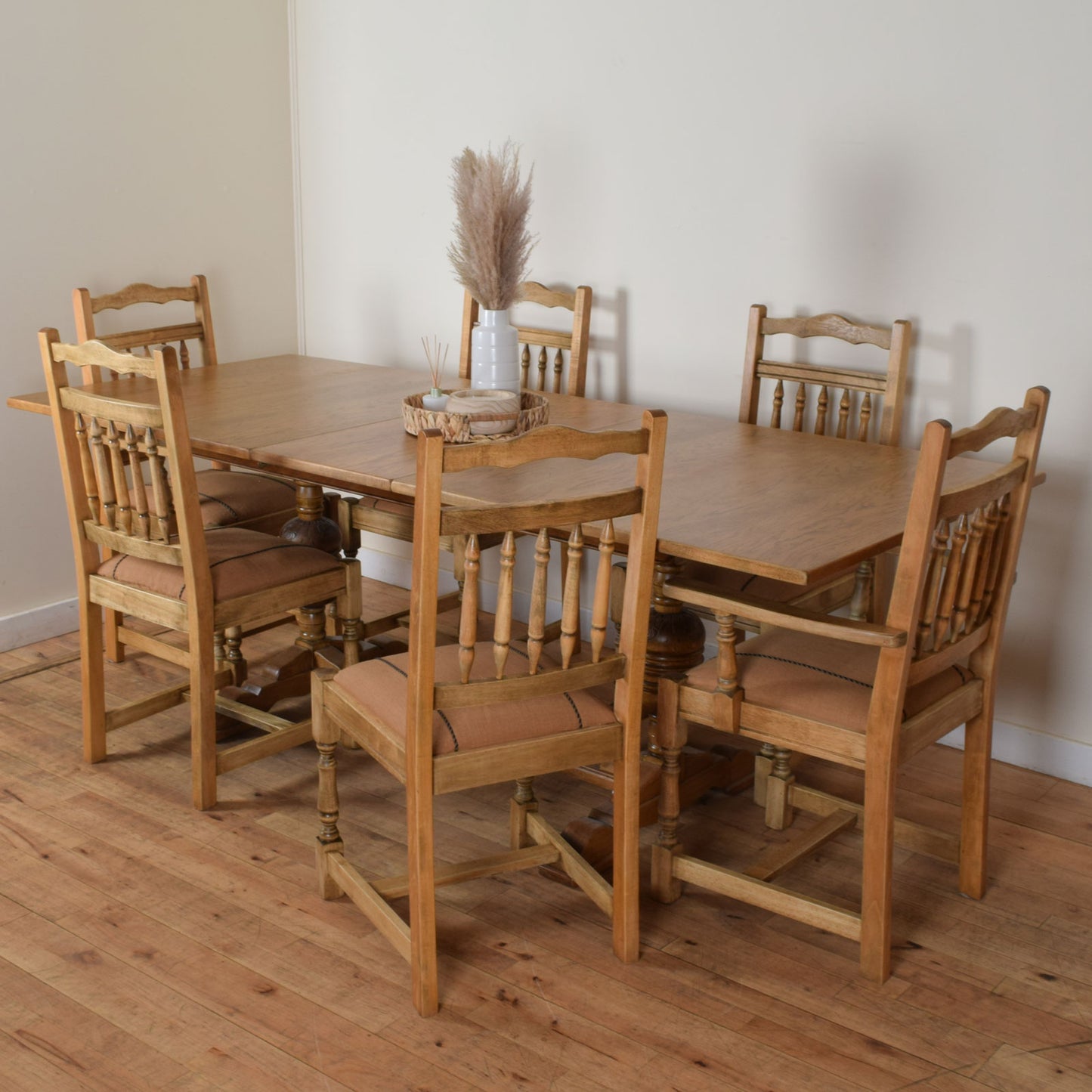 Extending Draw-Leaf Table and Six Chairs