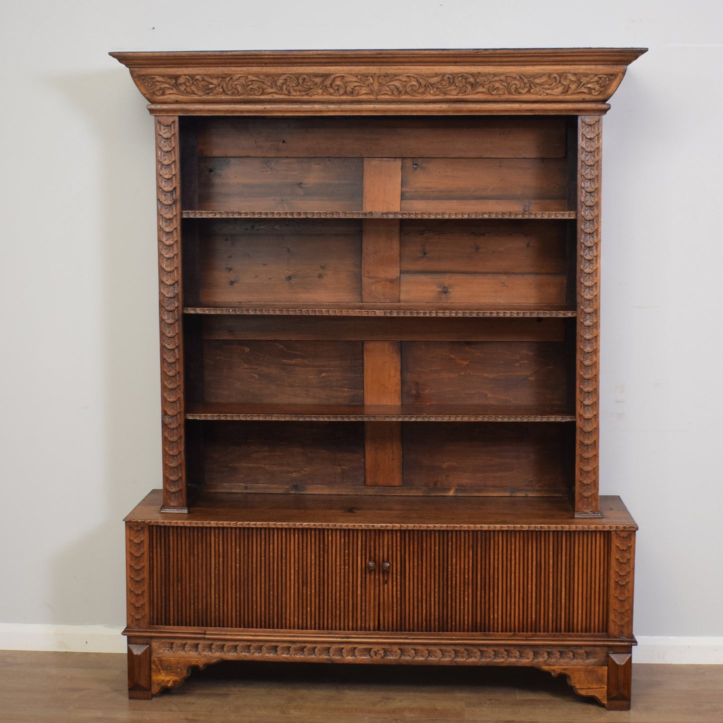 Antique Carved Oak Bookcase
