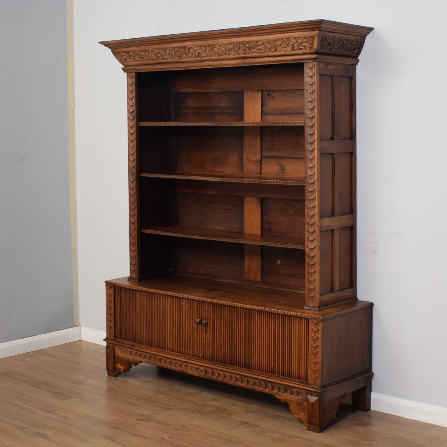 Antique Carved Oak Bookcase
