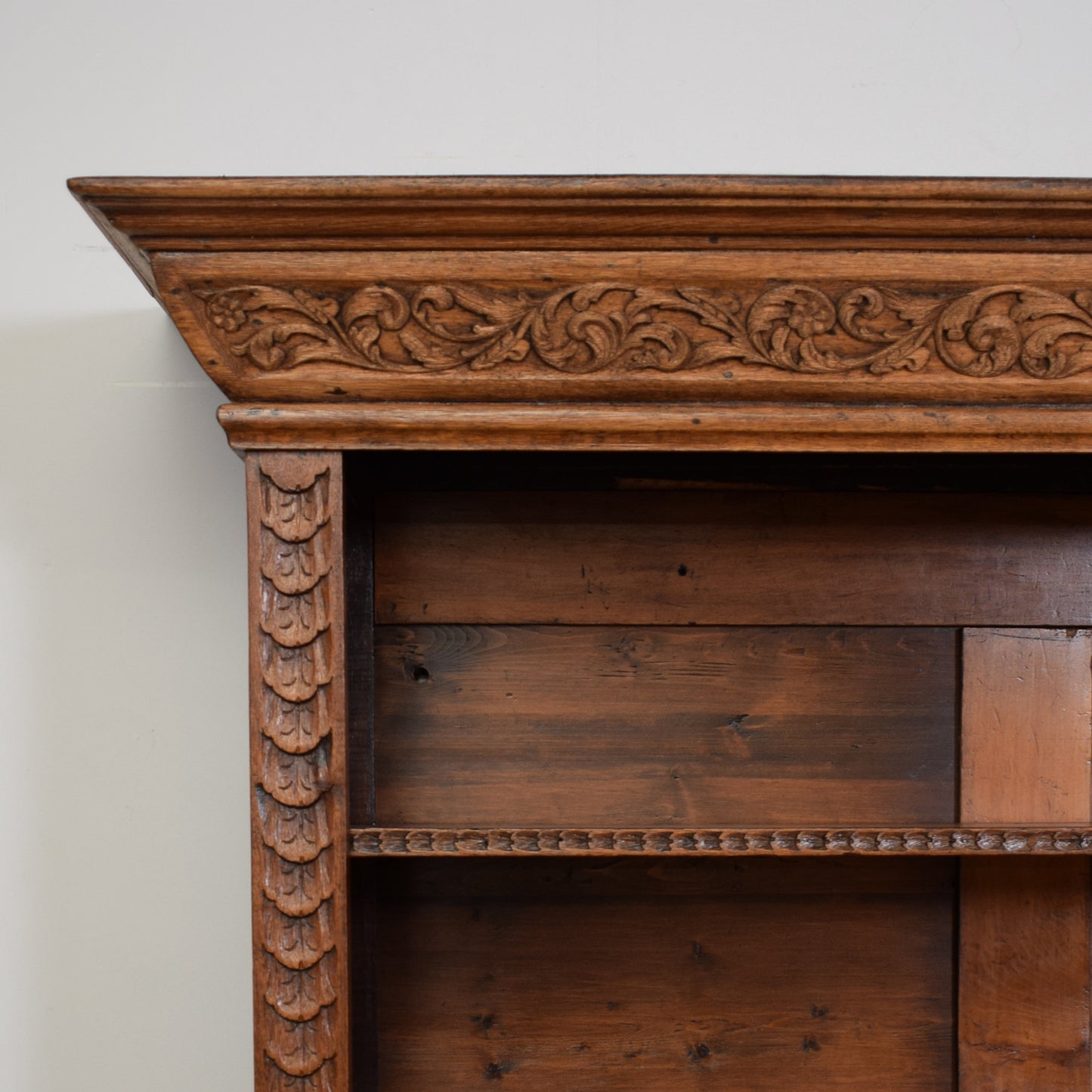 Antique Carved Oak Bookcase