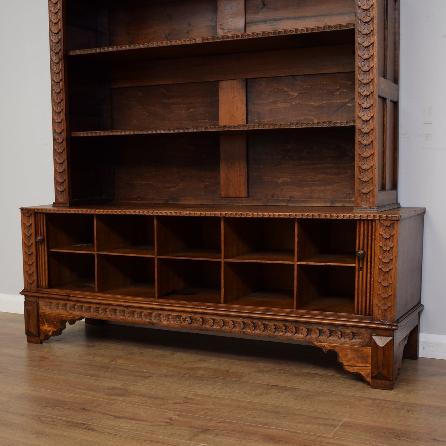 Antique Carved Oak Bookcase