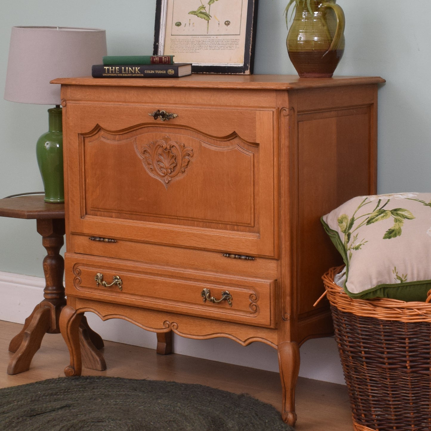 French Oak Drinks Cabinet