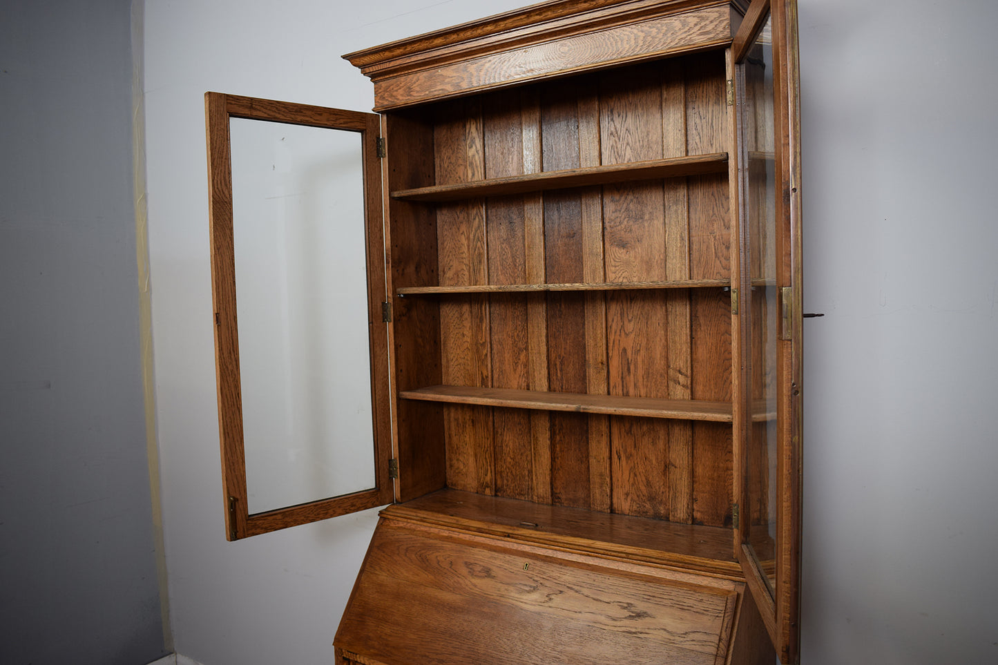Restored Antique Oak Bureau Bookcase