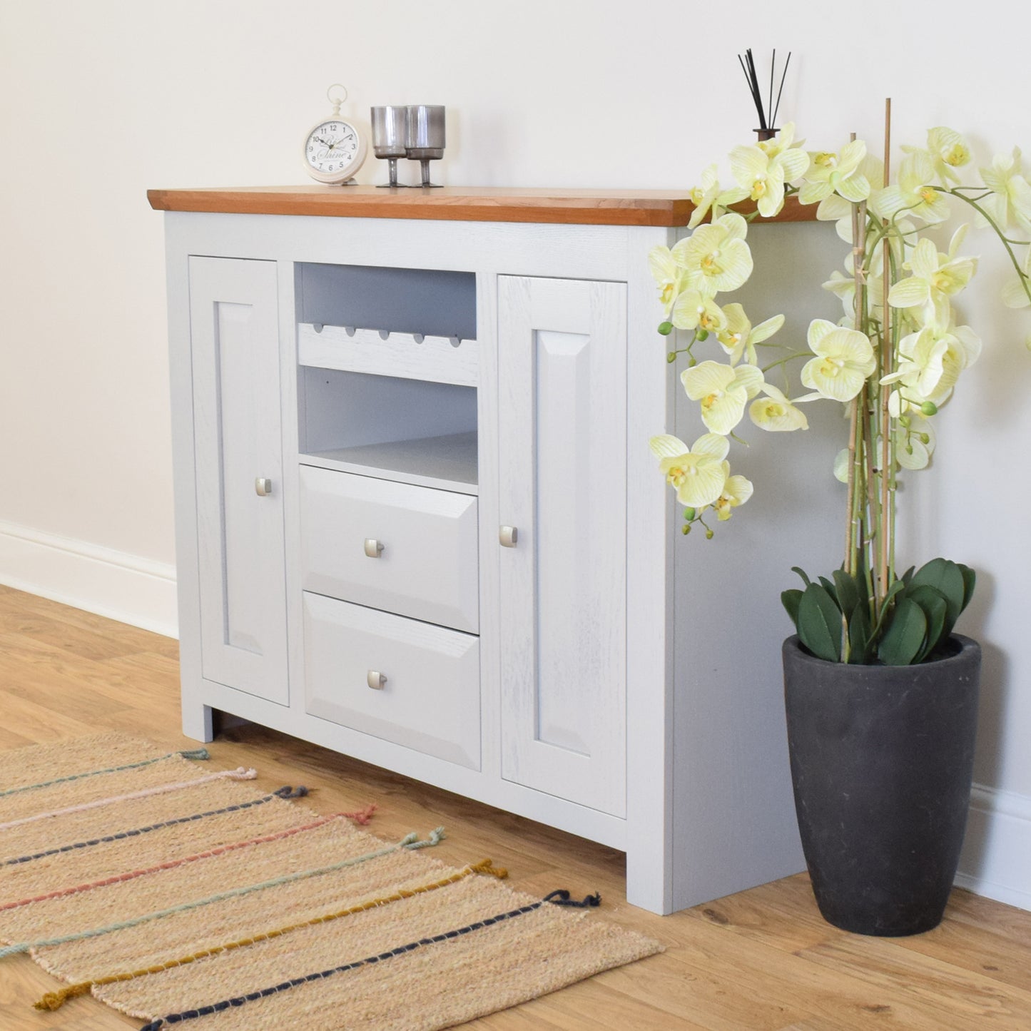 Painted Sideboard With Wine Rack