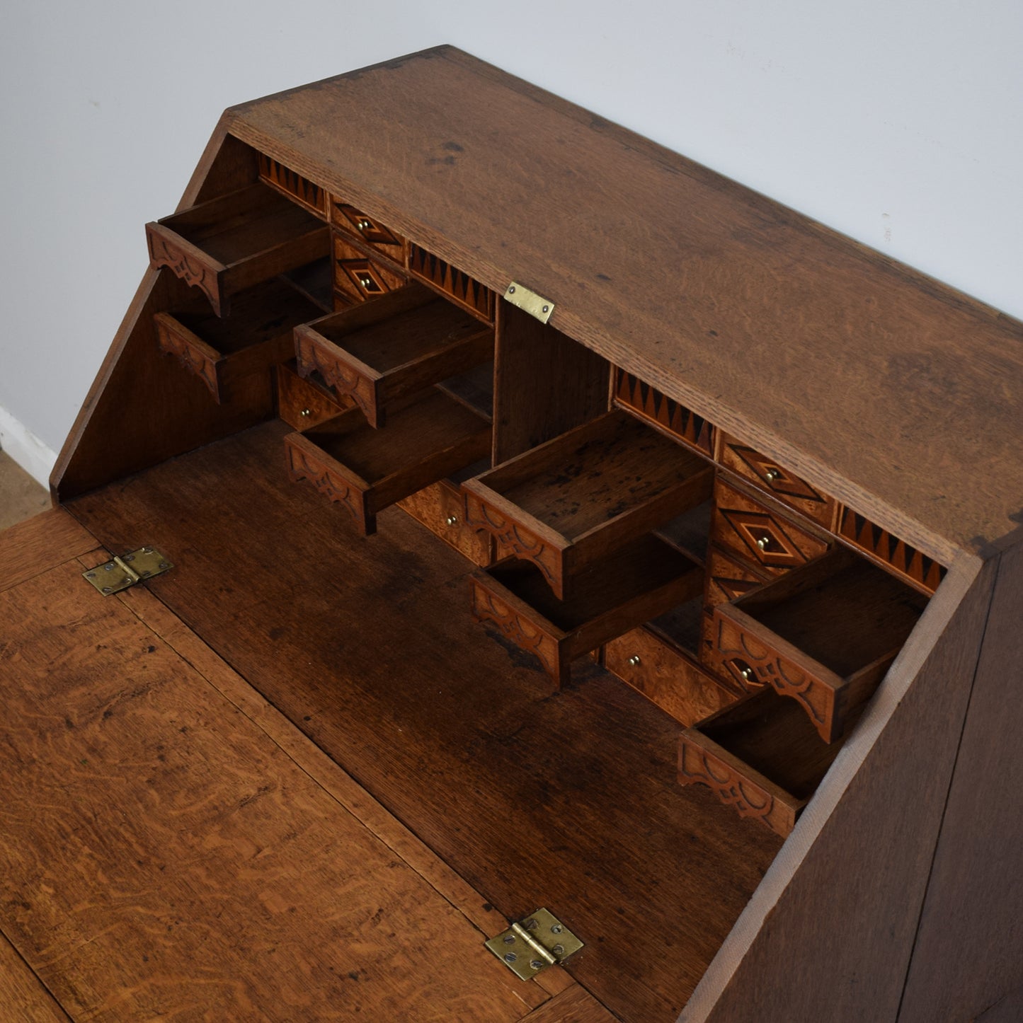Antique Oak Georgian Writing Bureau