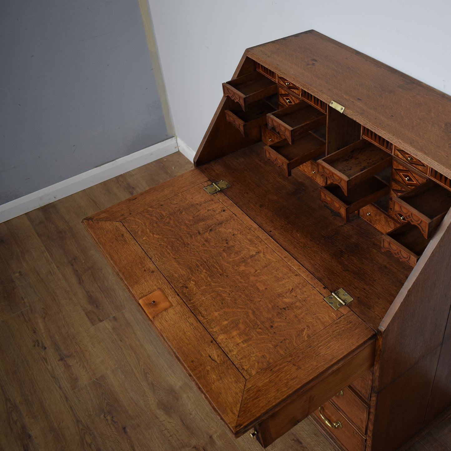 Antique Oak Georgian Writing Bureau