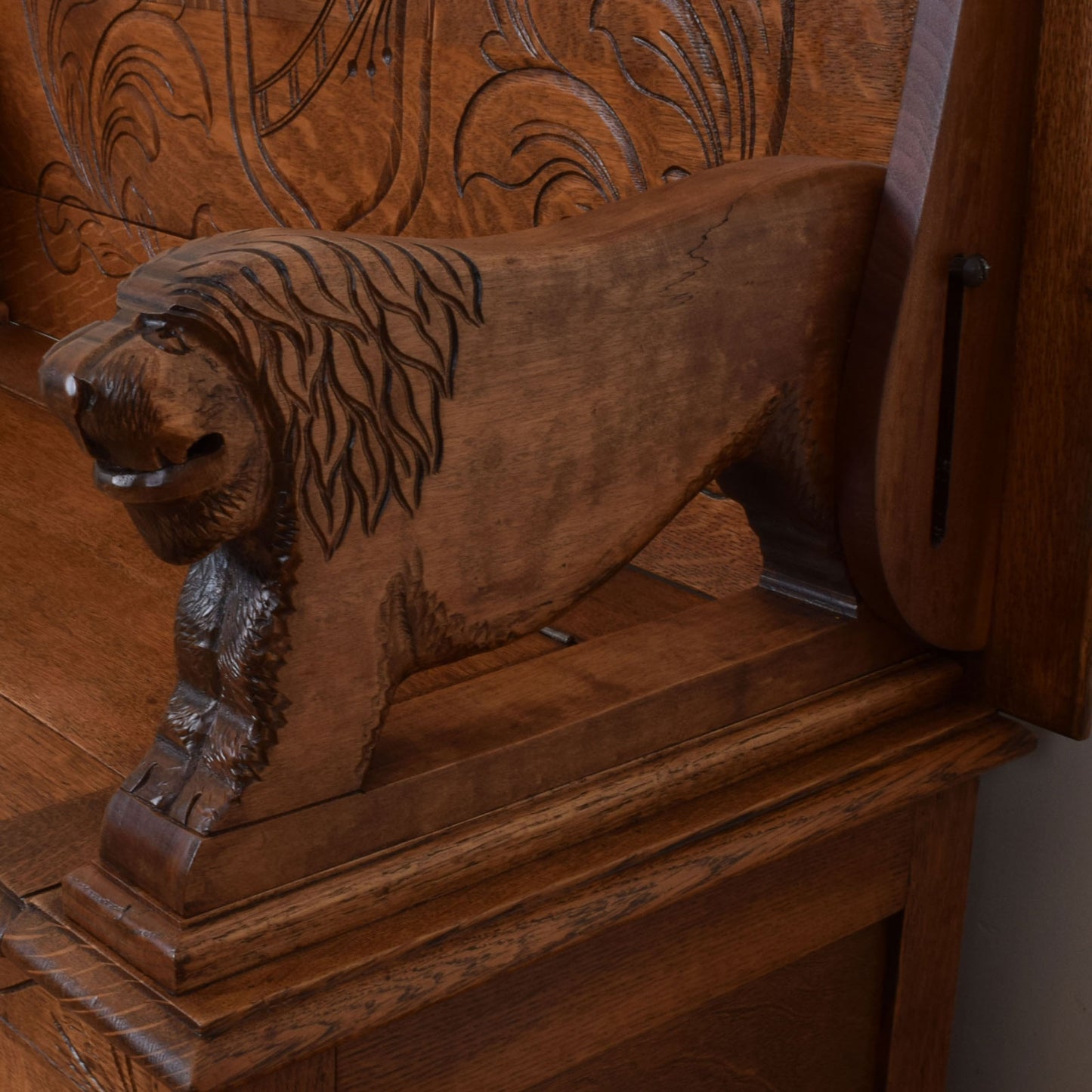 Large Oak Monks Bench