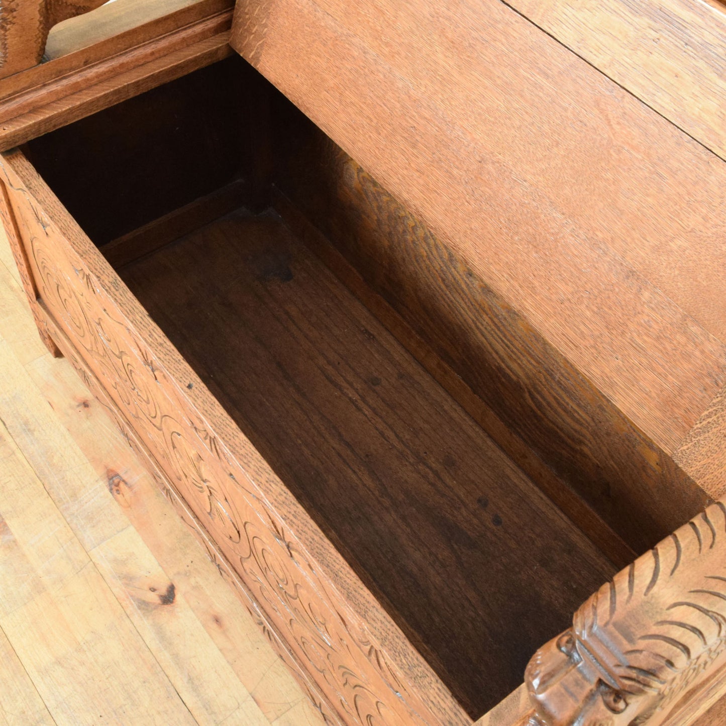 Large Oak Monks Bench