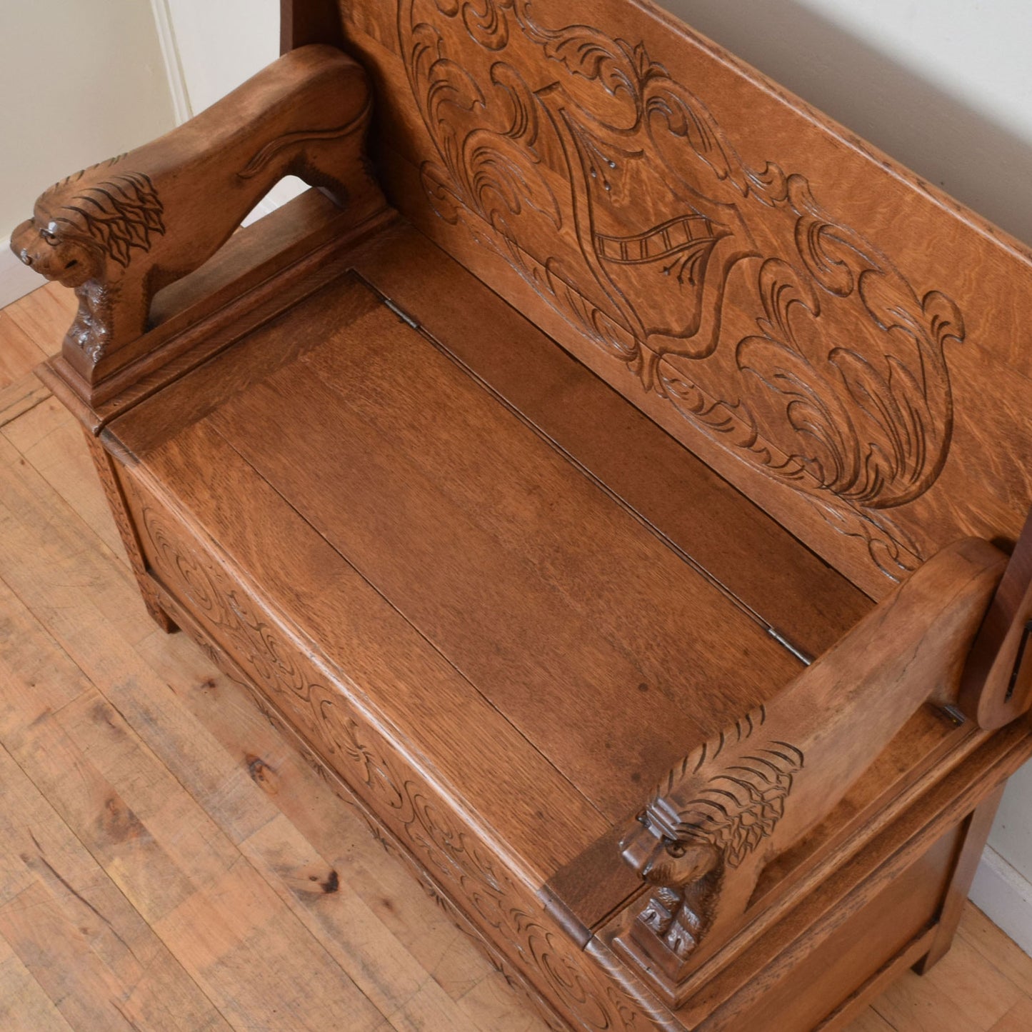 Large Oak Monks Bench