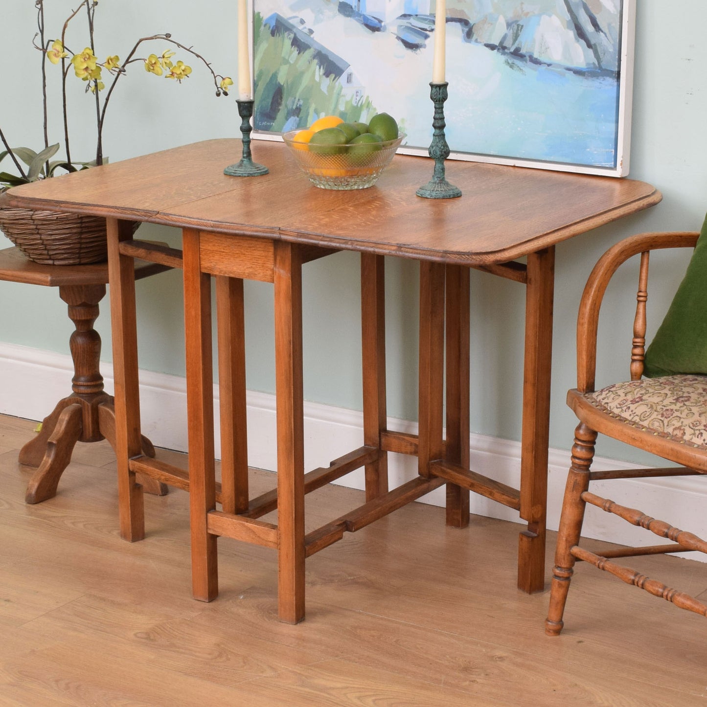 Rustic Oak Drop Leaf Table