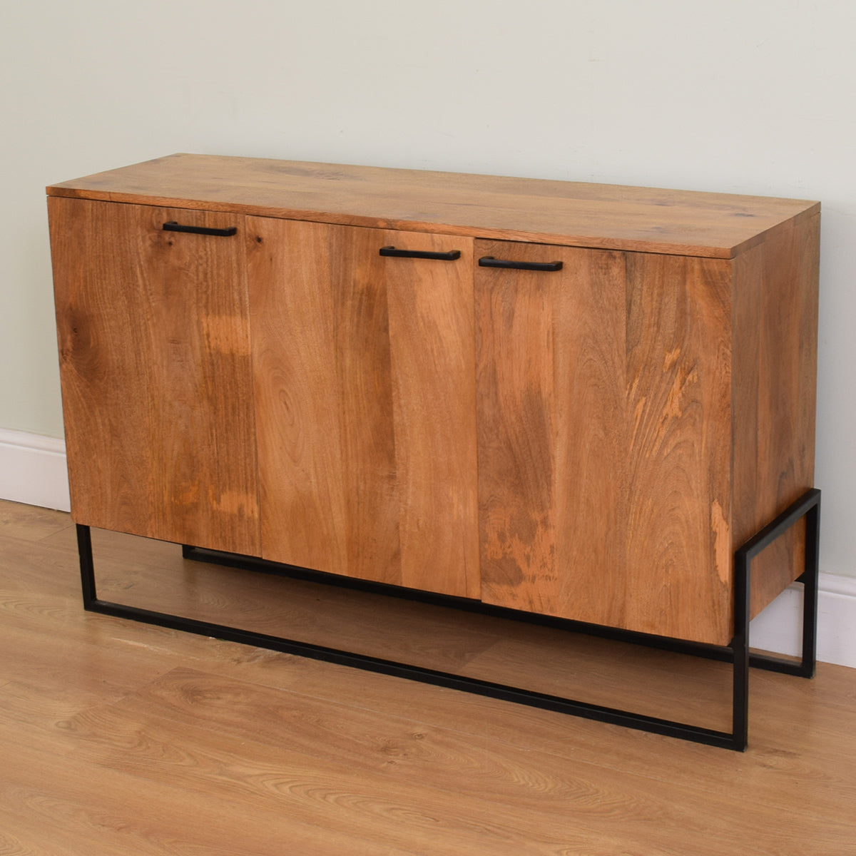 Mango Wood & Metal Industrial Style Sideboard