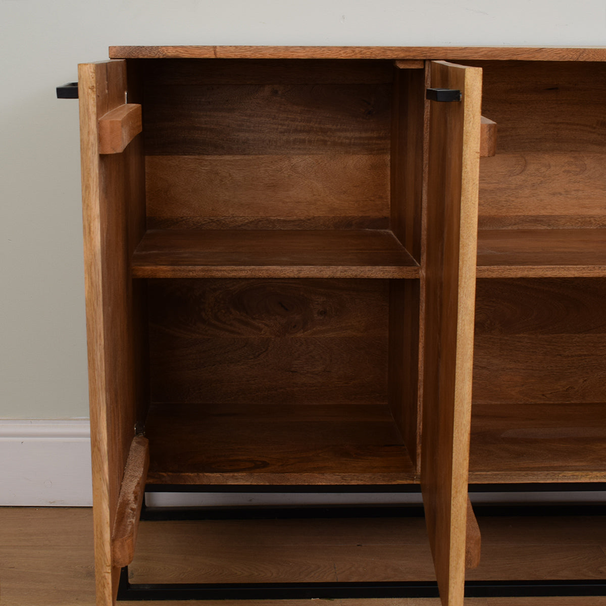 Mango Wood & Metal Industrial Style Sideboard