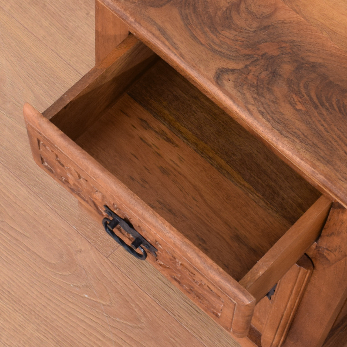 Carved Mango Bedside Cabinet