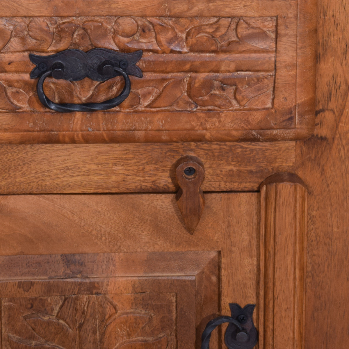 Carved Mango Bedside Cabinet