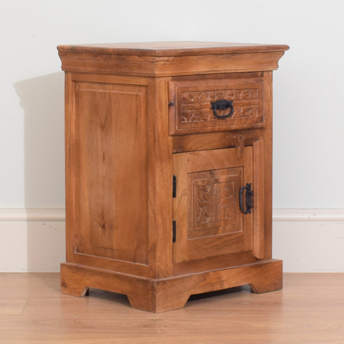 Carved Mango Bedside Cabinet