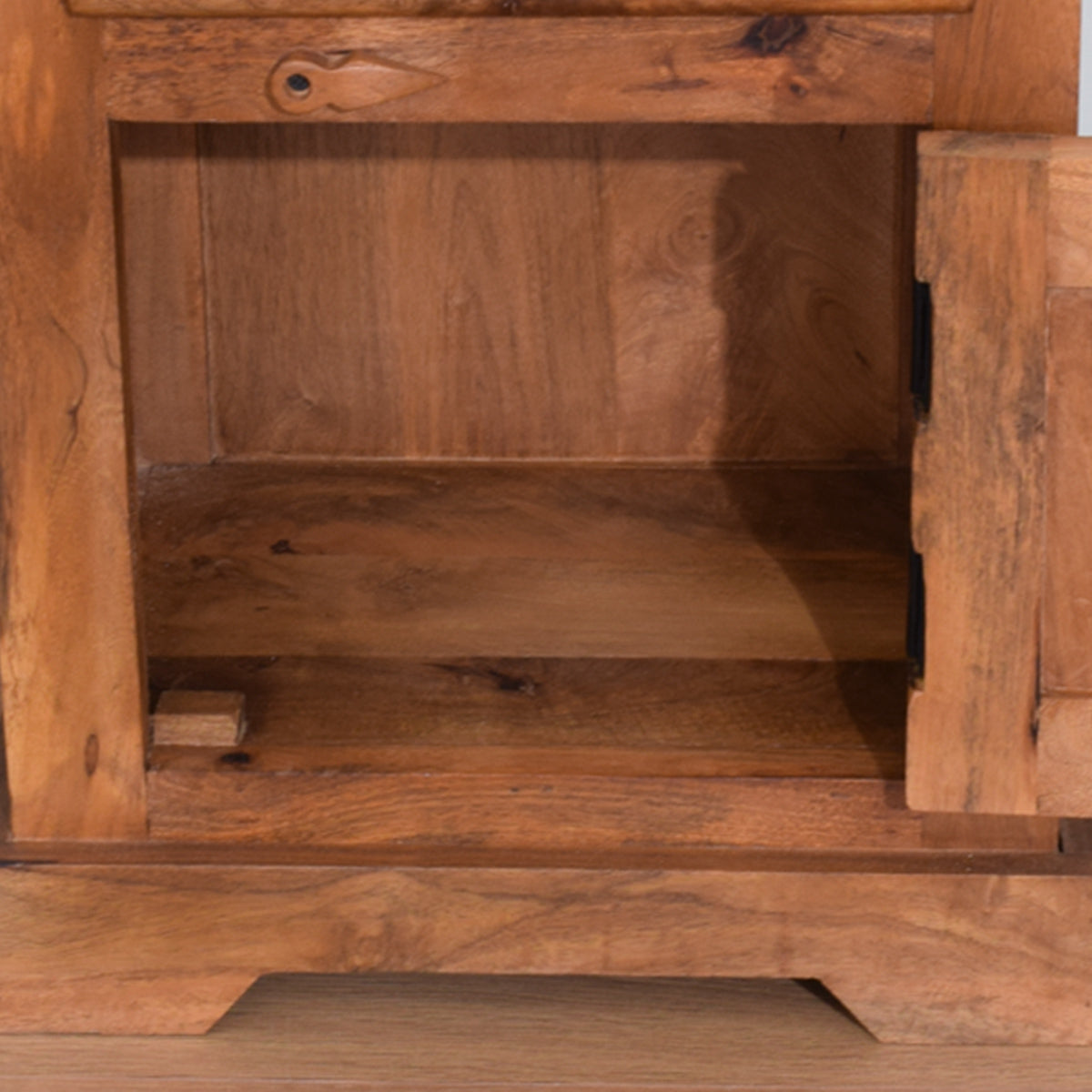 Carved Mango Bedside Cabinet