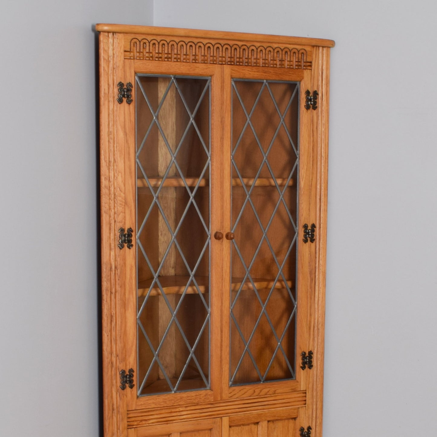 Restored Oak Corner Cabinet