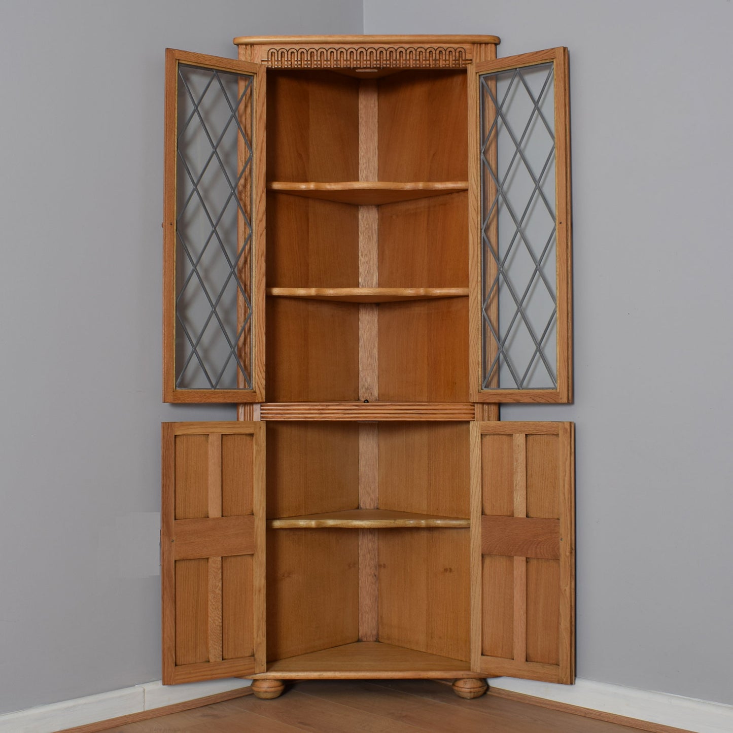Restored Oak Corner Cabinet