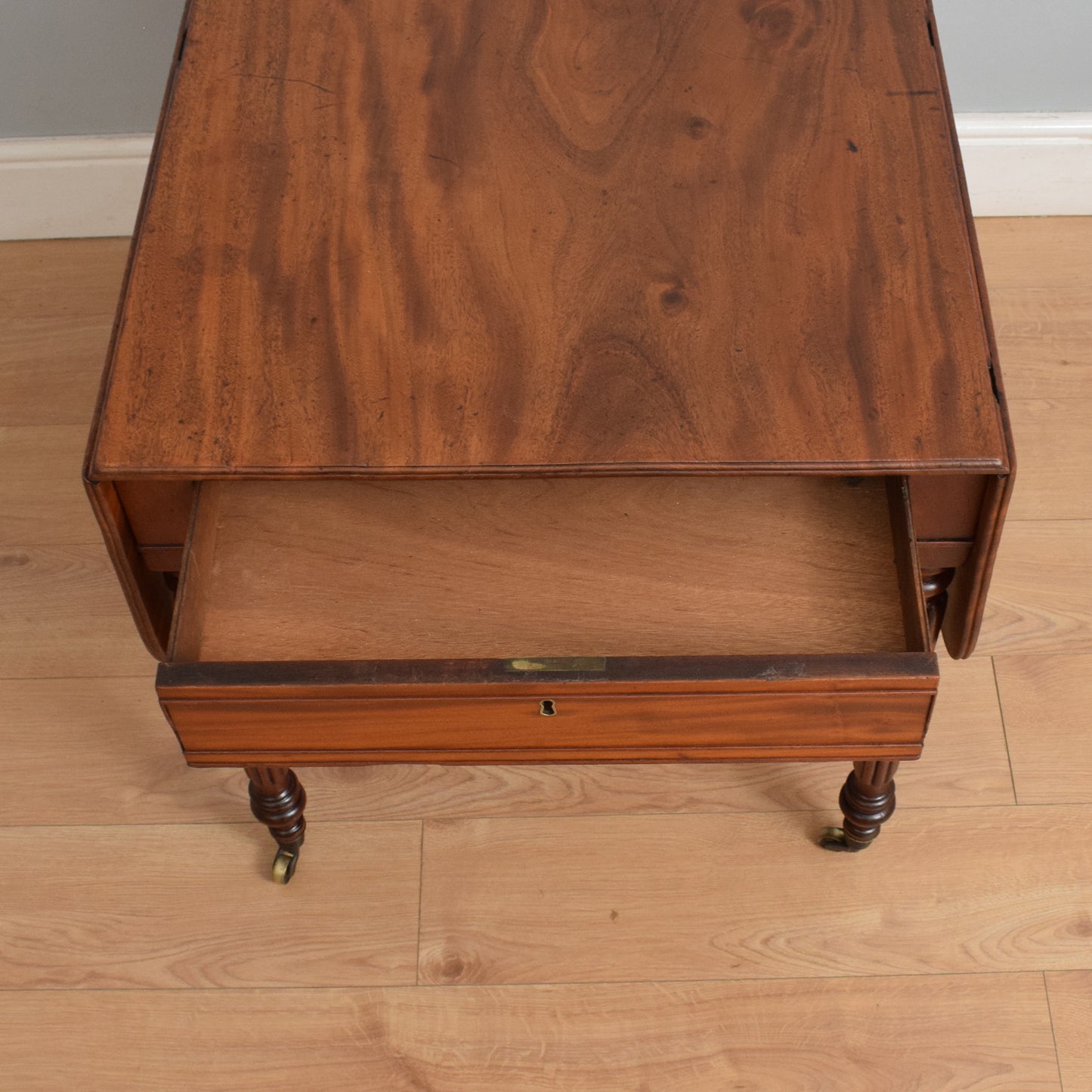 Restored Mahogany Drop-Leaf Table