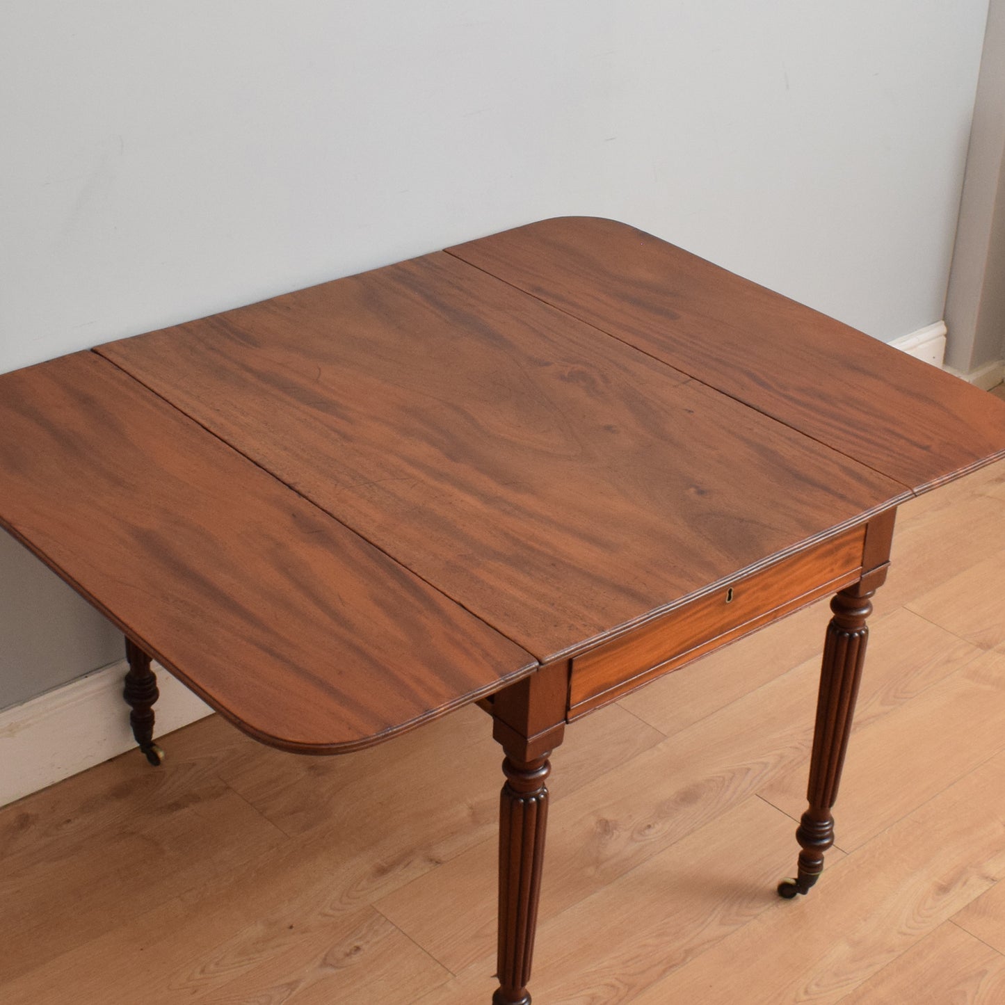 Restored Mahogany Drop-Leaf Table