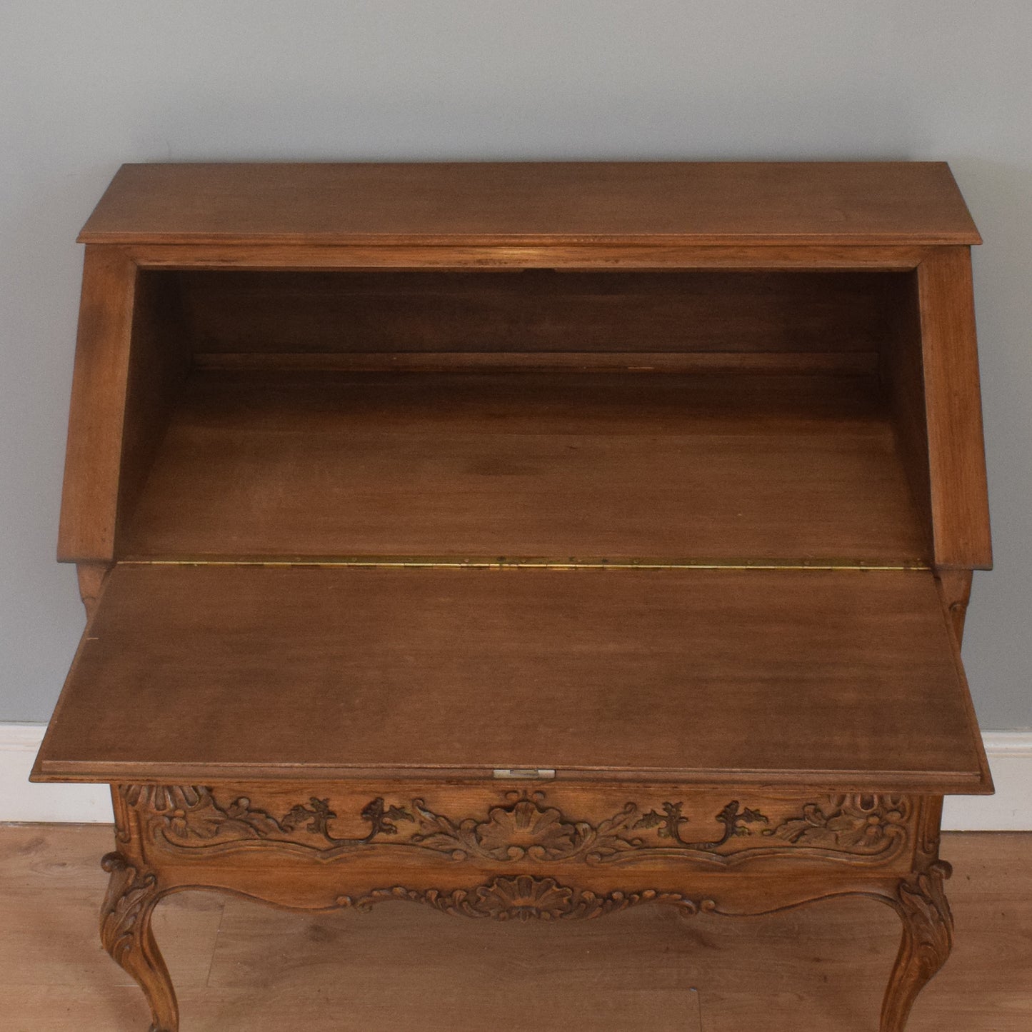 French Carved Oak Bureau