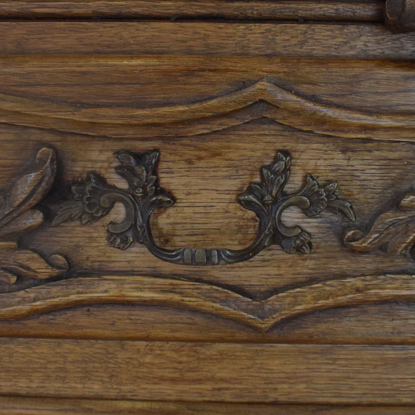 French Carved Oak Bureau