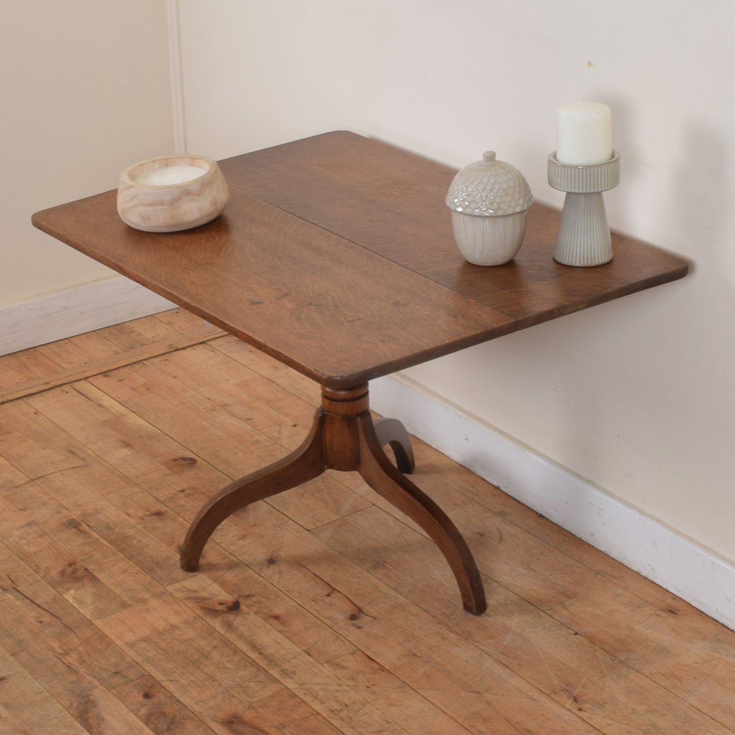 Tilt-Top Oak Side Table