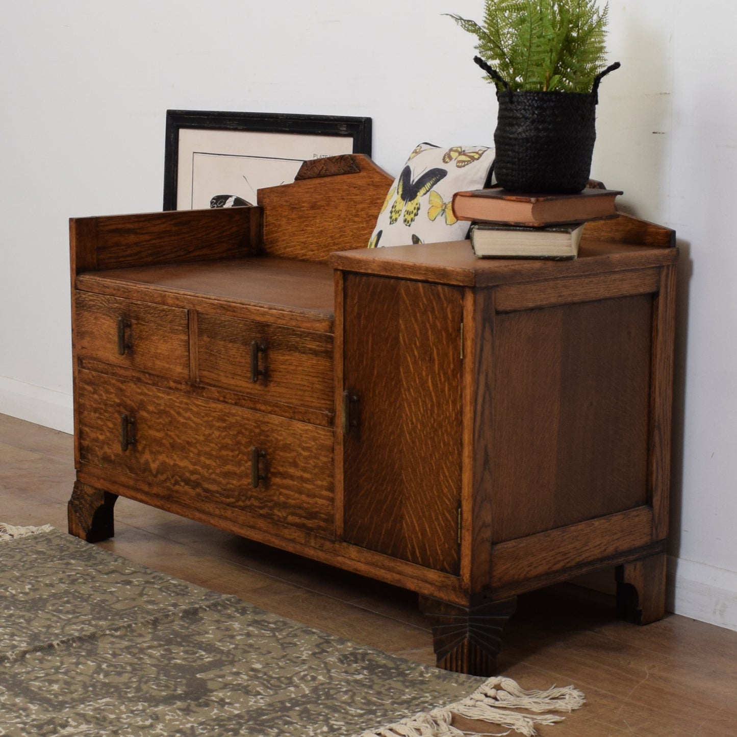 Restored Oak Telephone Seat