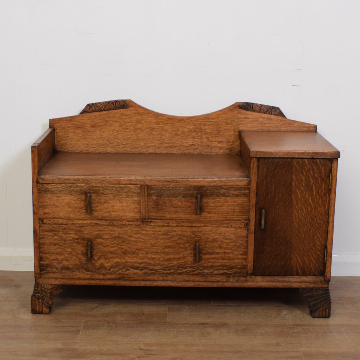 Restored Oak Telephone Seat