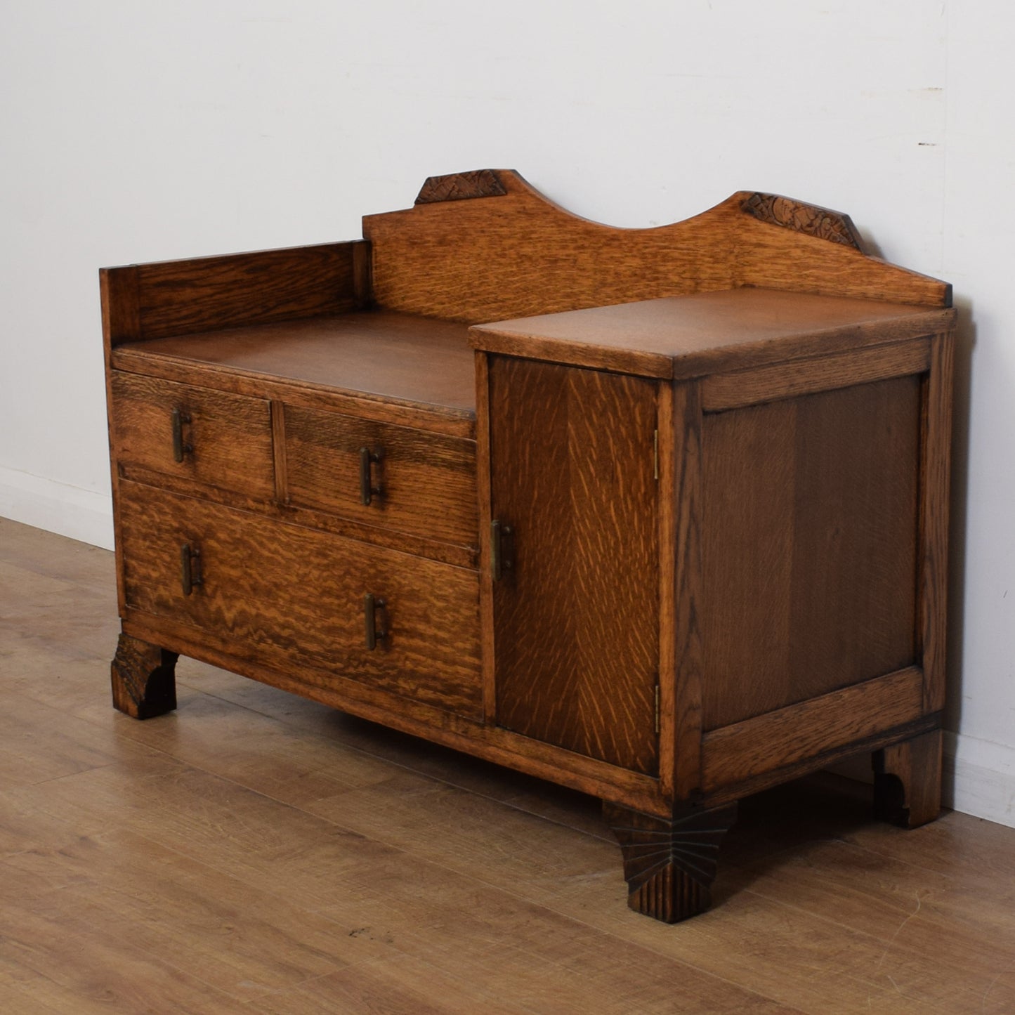 Restored Oak Telephone Seat