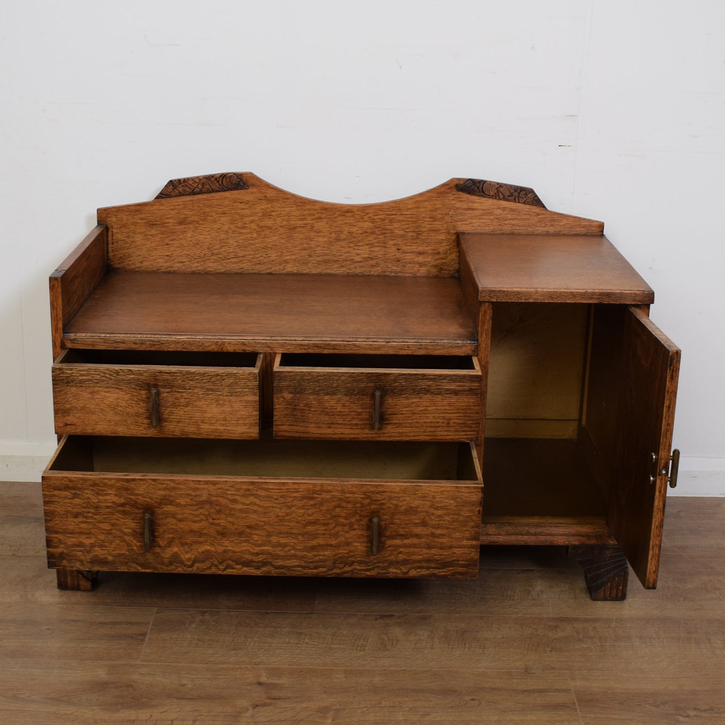 Restored Oak Telephone Seat